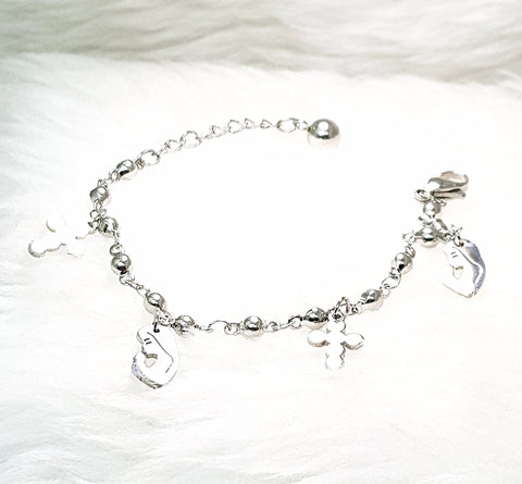 BABY ANKLET -  'PRAYER FOR THIS CHILD' IN SURGICAL STAINLESS STEEL BA01 (1 SAM 1:27)
