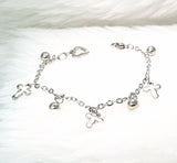 BABY ANKLET - 'SING FOR JOY' SURGICAL STAINLESS STEEL CROSS TAGS BABY ANKLET BA04 (ISAIAH 12:6)