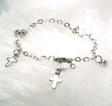 BABY ANKLET - 'GIFT FROM ABOVE' SURGICAL STAINLESS STEEL CROSS TAGS BABY ANKLET BA05 (PSALM 127:3)