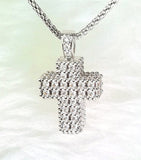 NECKLACE - 'REJOICE IN THE LORD' 3D-CZ DESIGN CROSS NECKLACE N270 (PHILIPPIANS 4:4)