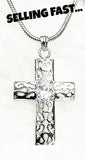 Necklace - 'Restful Increase' Patterned CROSS+CLEAR Crystal necklace N519 (Numbers 6:25-26)