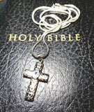 Necklace - 'Restful Increase' Patterned CROSS+CLEAR Crystal necklace N519 (Numbers 6:25-26)