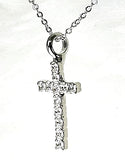 NECKLACE - 'YOU ARE MINE' CZ CROSS PENDANT NECKLACE N551 (ISAIAH 43:1)