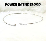 Bangle - 'Power in the blood' CZ NAIL bangle B75 (1 John 1:7)