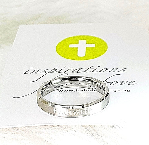 RINGS - 'YAHWEH' STAINLESS STEEL CROSS RING ENGRAVED WITH THE WORD YAHWEH R122 (EXODUS 3:15)