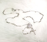 ROSARY - 'HOLINESS' STAINLESS STEEL BEADS ROSARY (S/S CTR PC + CRUCIFIX) SSB191 (JOHN 14:15)