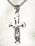 NECKLACE - 'AT THE CROSS' STAINLESS STEEL CATHOLIC CRUCIFIX NECKLACE SSB228 (Zechariah 12:10)