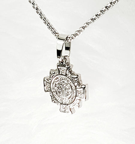 NECKLACE- 'GOODNESS & KINDNESS' STAINLESS STEEL ST BENEDICT MEDAL NECKLACE SSB301