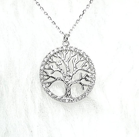 Necklace - 'TREE of Life' CZ pendant necklace N529 (Revelation 22:2)